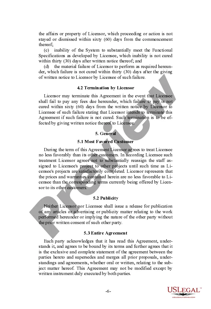 Get Software License Agreement with User Developed Functional Specifications Preview Software License Agreement with User Developed Functional Specifications
