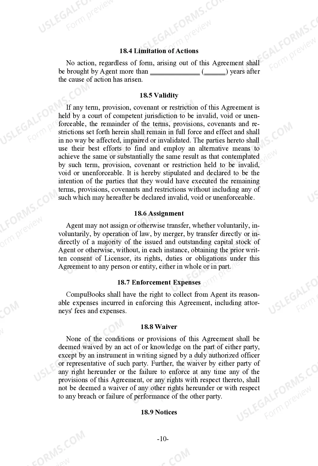 Preview Agency Licensing Agreement