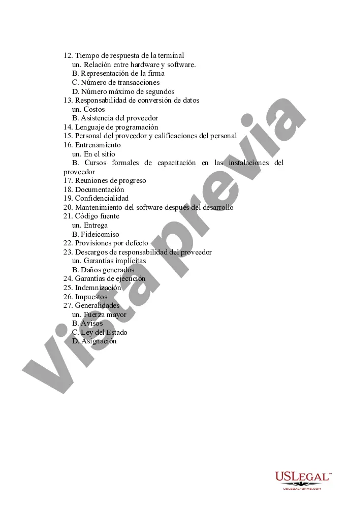 Preview Lista de verificación para el contrato de desarrollo de software