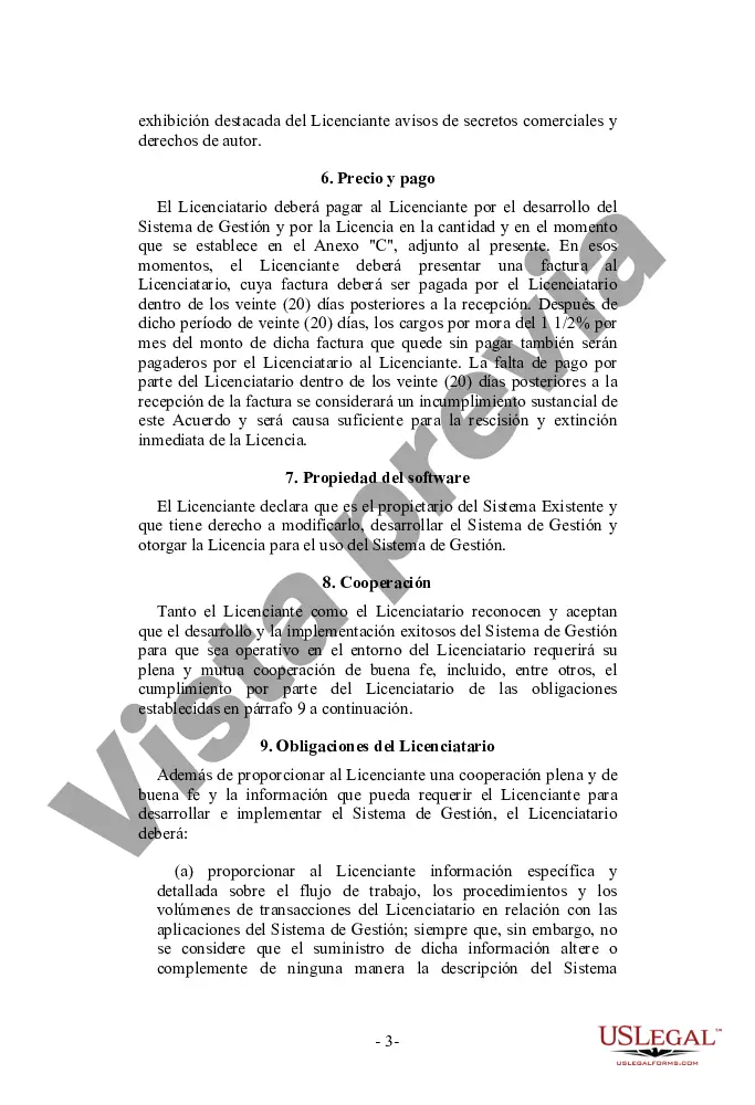 Preview Acuerdo de licencia y desarrollo de software orientado al proveedor