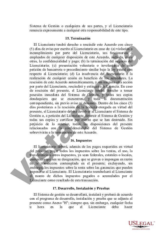 Preview Acuerdo de licencia y desarrollo de software orientado al proveedor