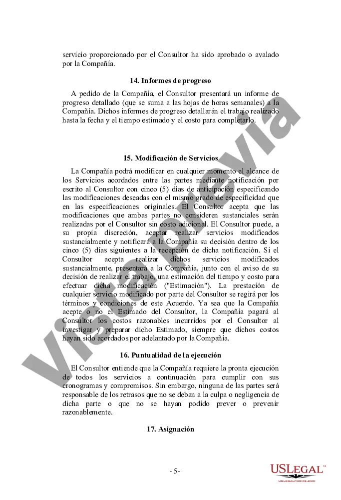 Preview Acuerdo general de servicios de programación de consultores independientes - Orientado al usuario