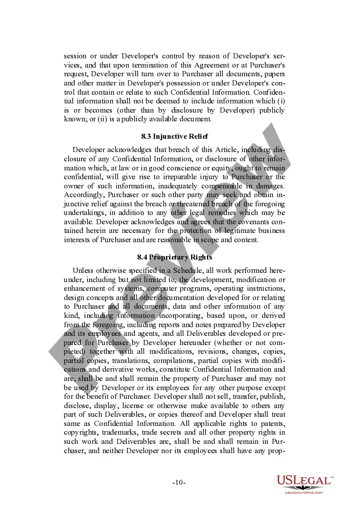 Get Software and Equipment Development Agreement Preview Software and Equipment Development Agreement