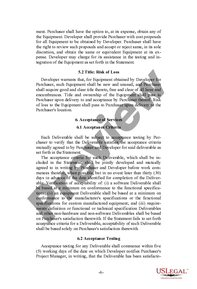 Get Software and Equipment Development Agreement Preview Software and Equipment Development Agreement