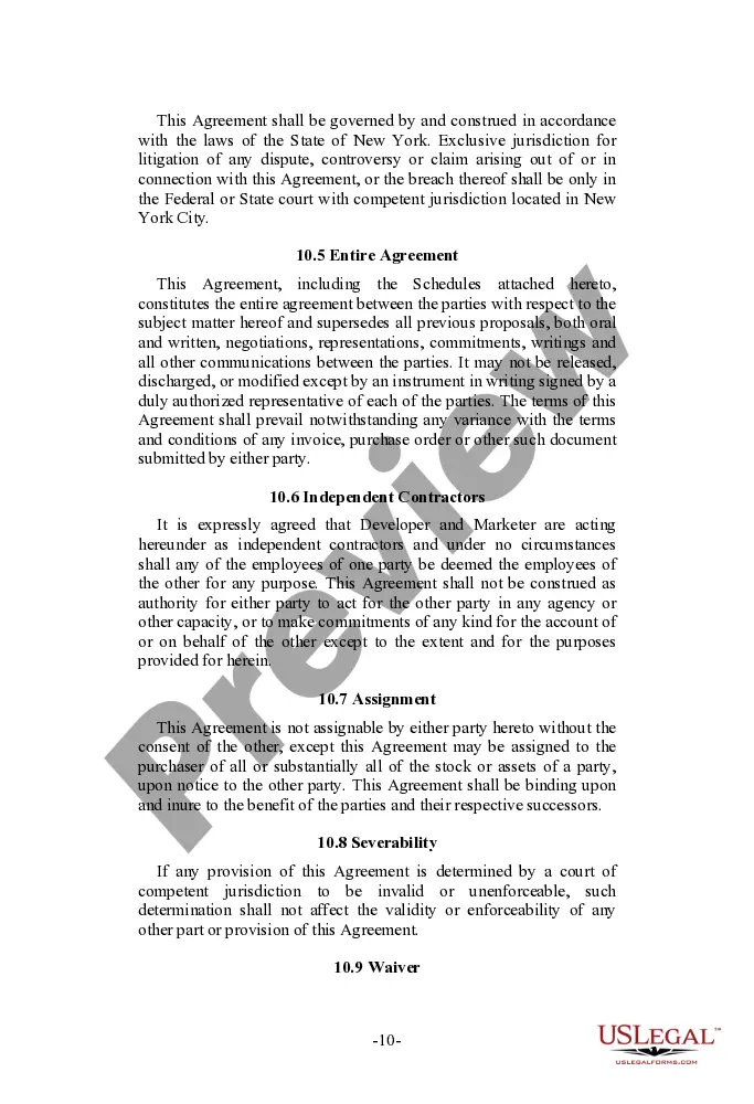 Get Joint Marketing and Development Agreement Preview Joint Marketing and Development Agreement