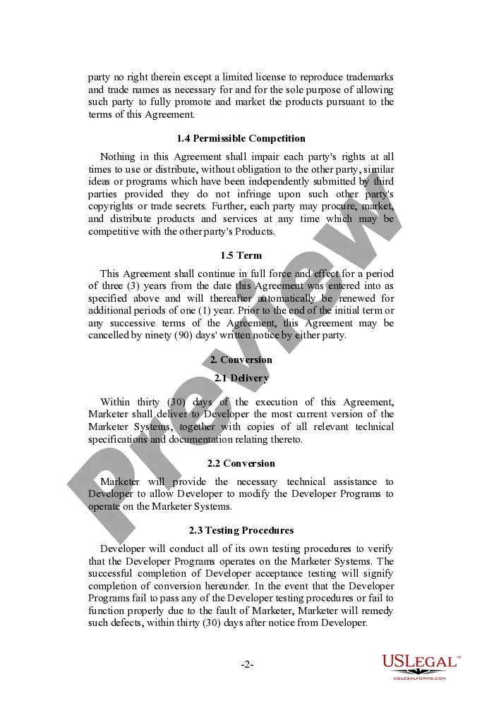 Get Joint Marketing and Development Agreement Preview Joint Marketing and Development Agreement