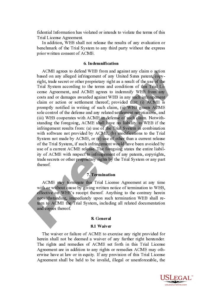 Preview Trial License Agreement