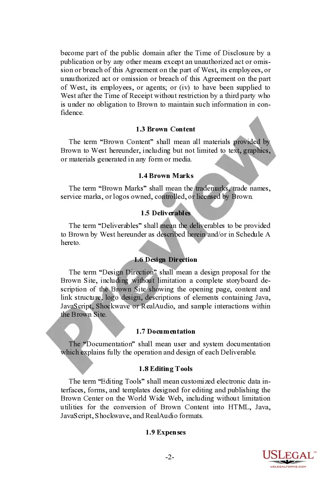 Preview User Oriented Web Site Development Agreement
