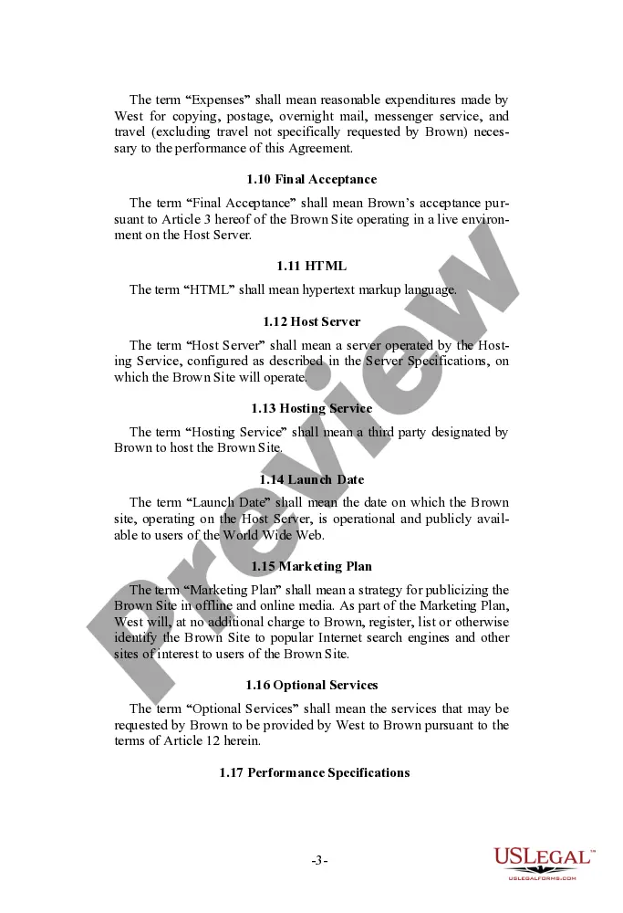 Preview User Oriented Web Site Development Agreement