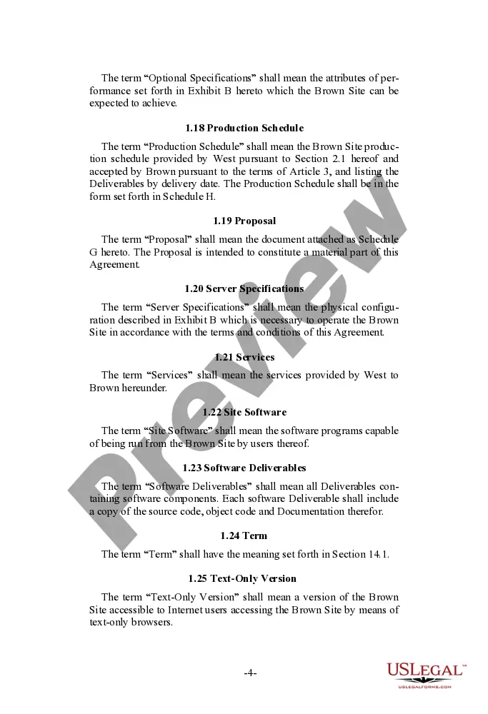 Preview User Oriented Web Site Development Agreement