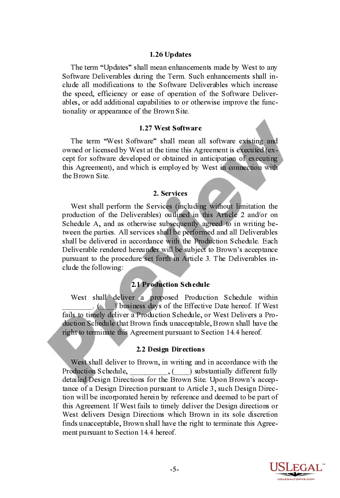 Preview User Oriented Web Site Development Agreement