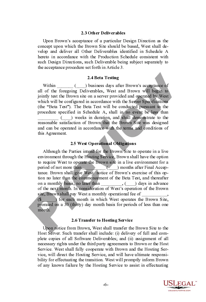 Preview User Oriented Web Site Development Agreement