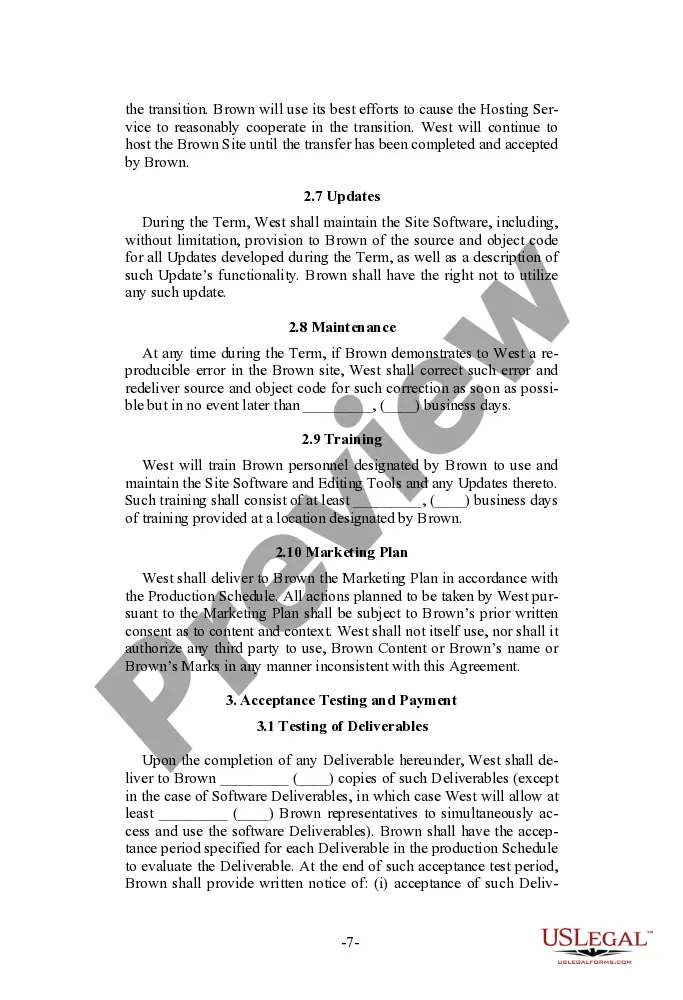 Preview User Oriented Web Site Development Agreement