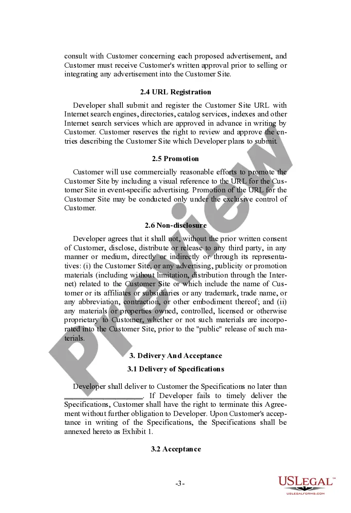 Preview Client Oriented Web Site Development and Services Agreement