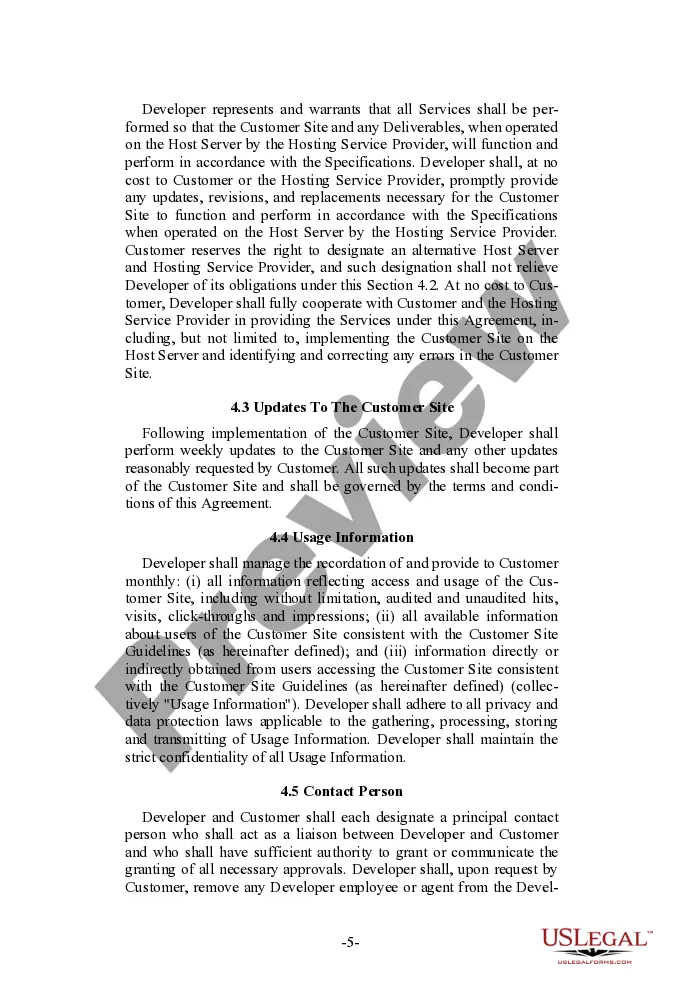 Preview Client Oriented Web Site Development and Services Agreement