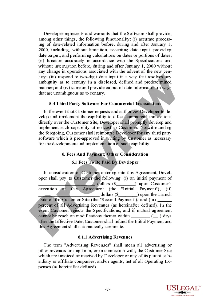 Preview Client Oriented Web Site Development and Services Agreement