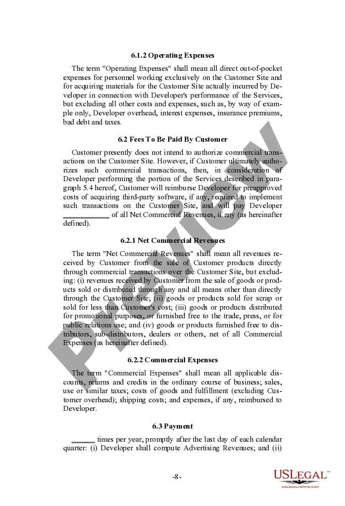 Preview Client Oriented Web Site Development and Services Agreement