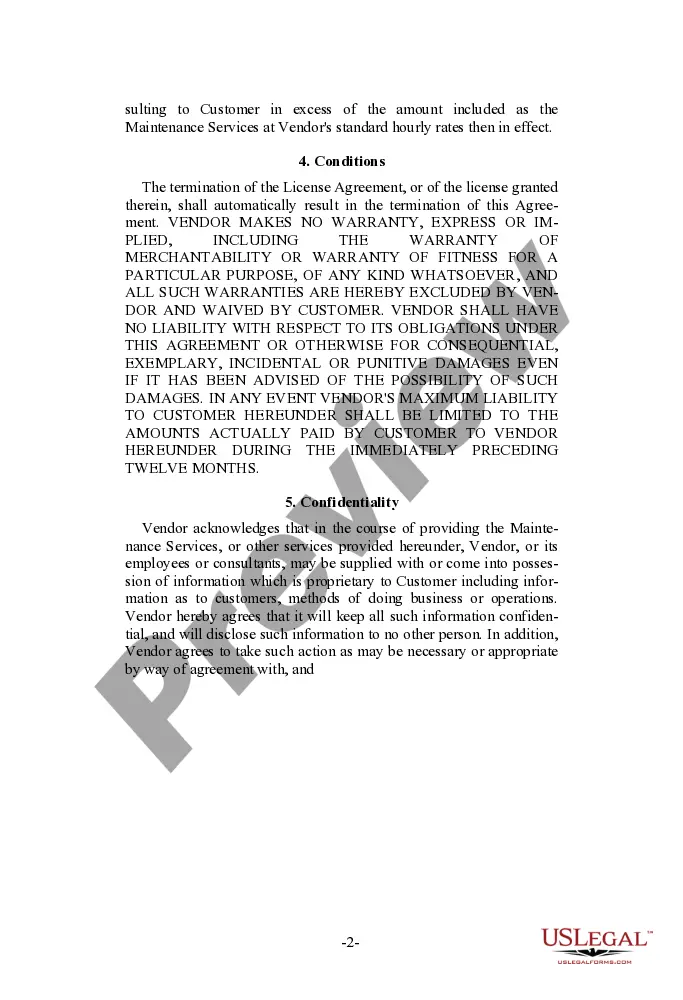 Get Software Maintenance Agreement - Alternate Preview Software Maintenance Agreement - Alternate