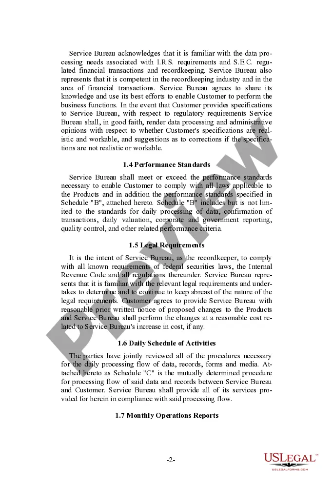 Get Service Bureau Distribution Agreement Preview Service Bureau Distribution Agreement