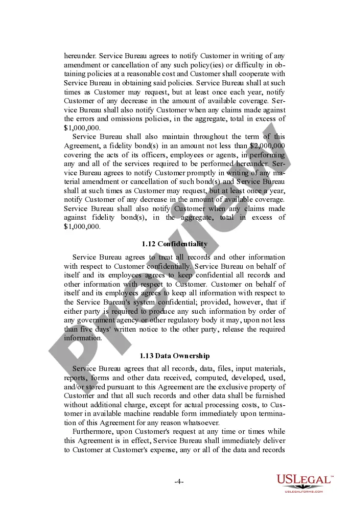 Get Service Bureau Distribution Agreement Preview Service Bureau Distribution Agreement