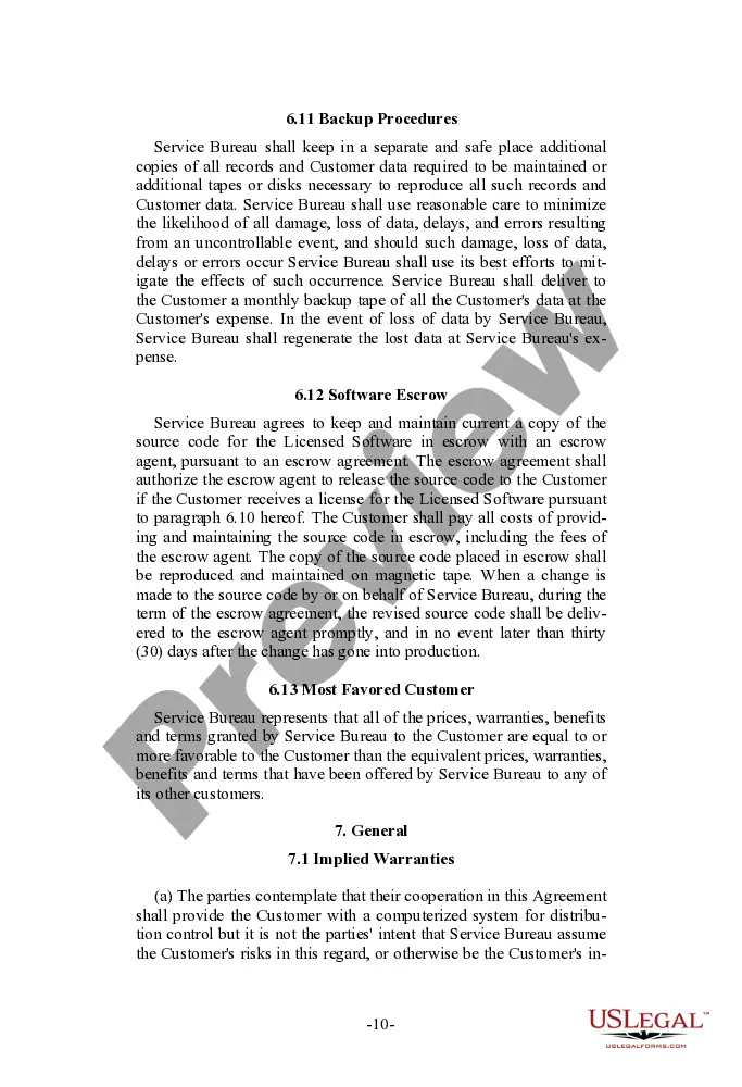 Get Service Bureau Distribution System Agreement Preview Service Bureau Distribution System Agreement