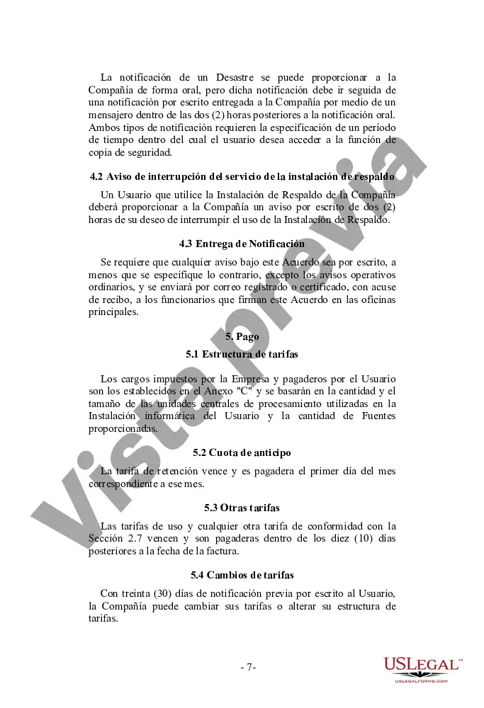 Preview Acuerdo de servicio de copia de seguridad de emergencia