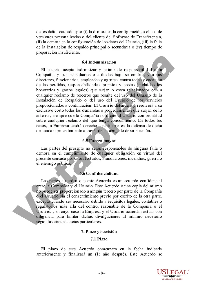 Preview Acuerdo de servicio de copia de seguridad de emergencia