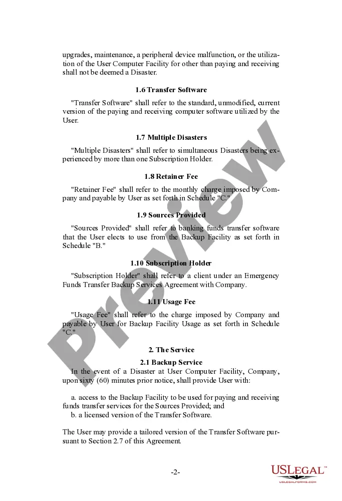 Get Emergency Backup Service Agreement Preview Emergency Backup Service Agreement