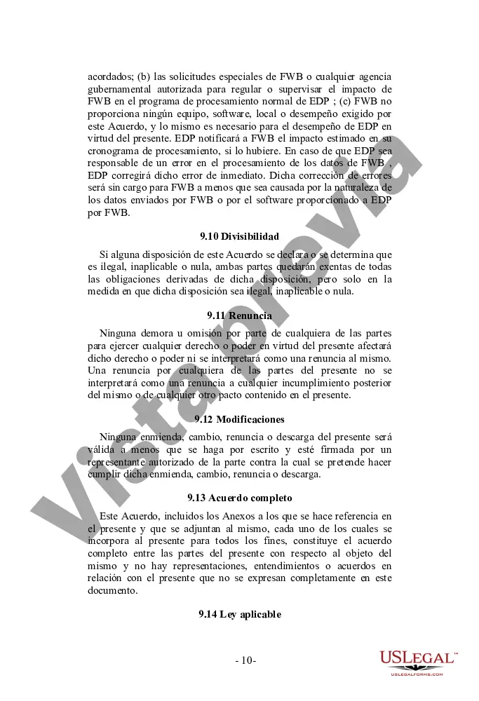 Preview Acuerdo de Outsourcing - Corto