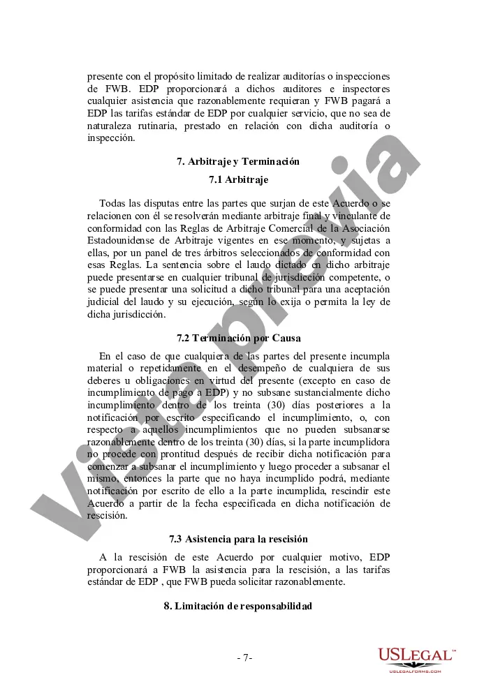 Preview Acuerdo de Outsourcing - Corto