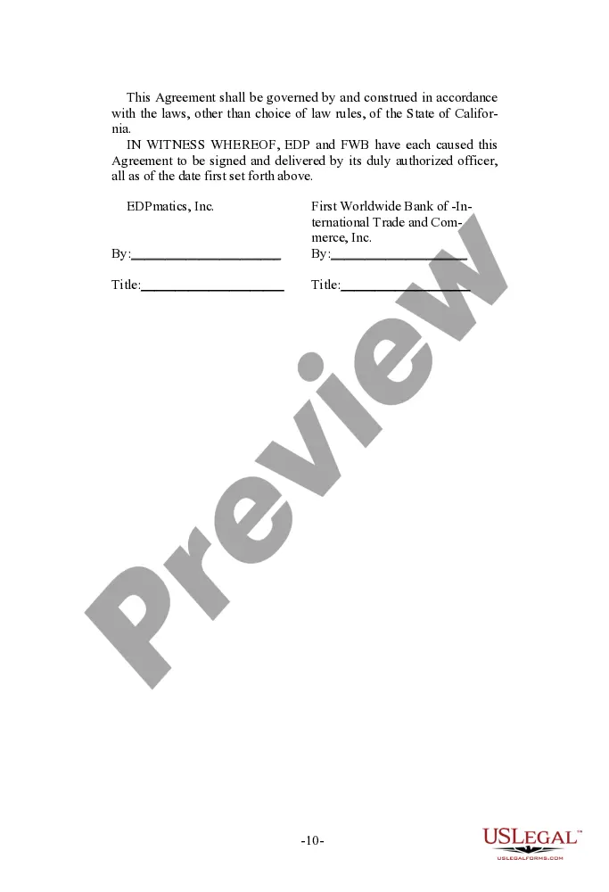 Preview Outsourcing Agreement - Short