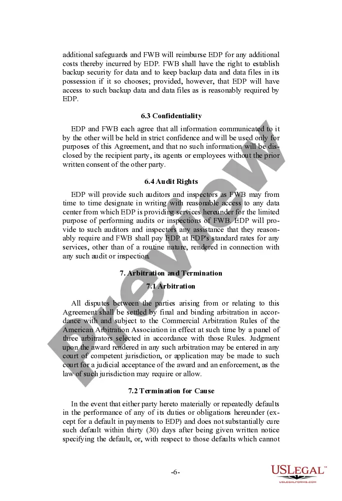 Preview Outsourcing Agreement - Short