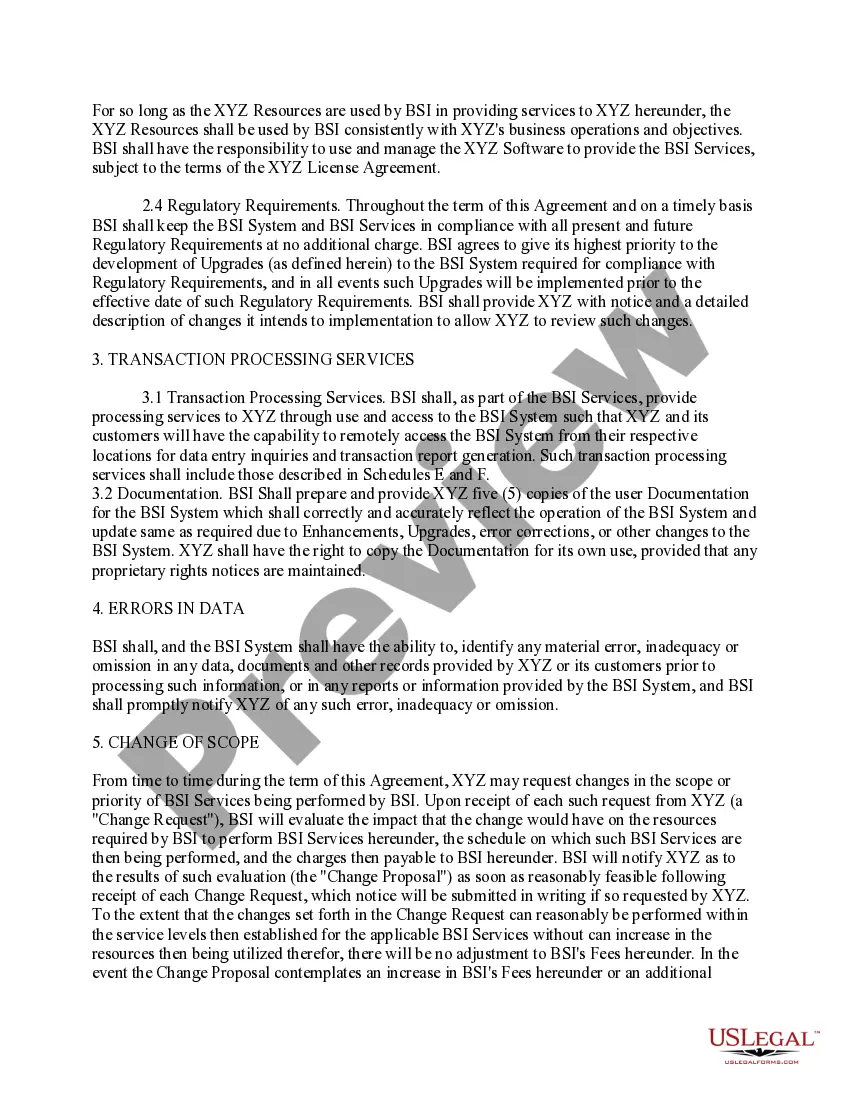 Get Processing and Services Outsourcing Agreement Preview Processing and Services Outsourcing Agreement