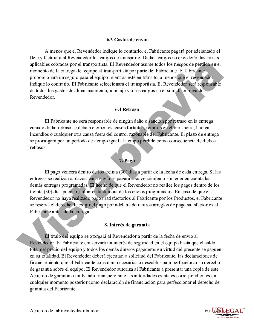 Preview Fabricante - Acuerdo de revendedor