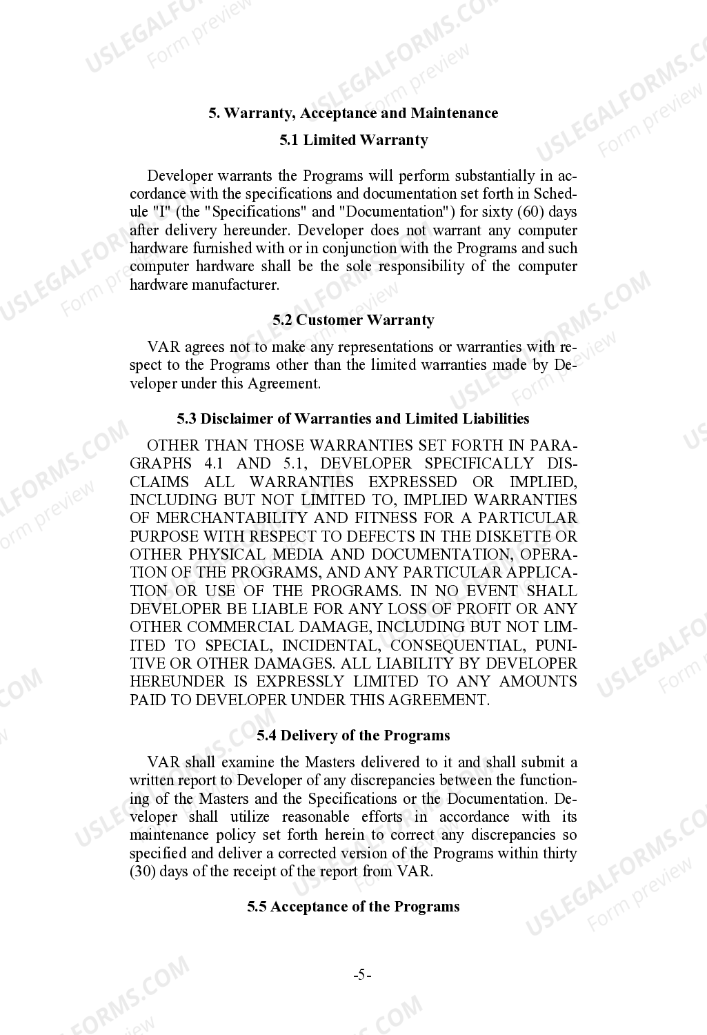 Value Added Reseller Agreement For Small Business US Legal Forms