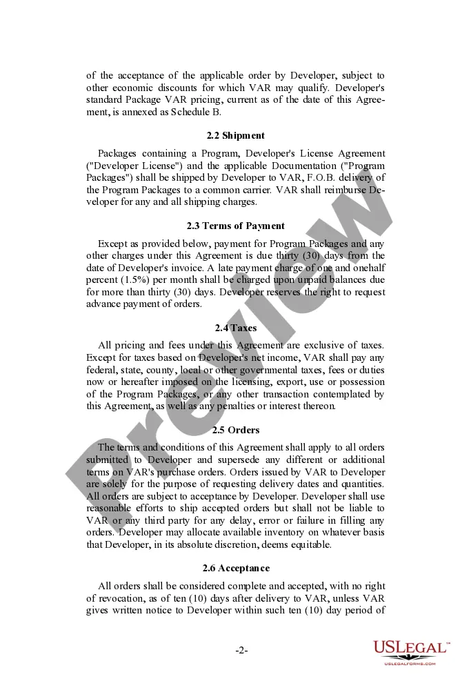 Preview International Value Added Reseller Agreement