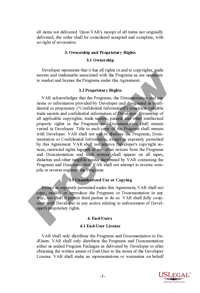 Preview International Value Added Reseller Agreement