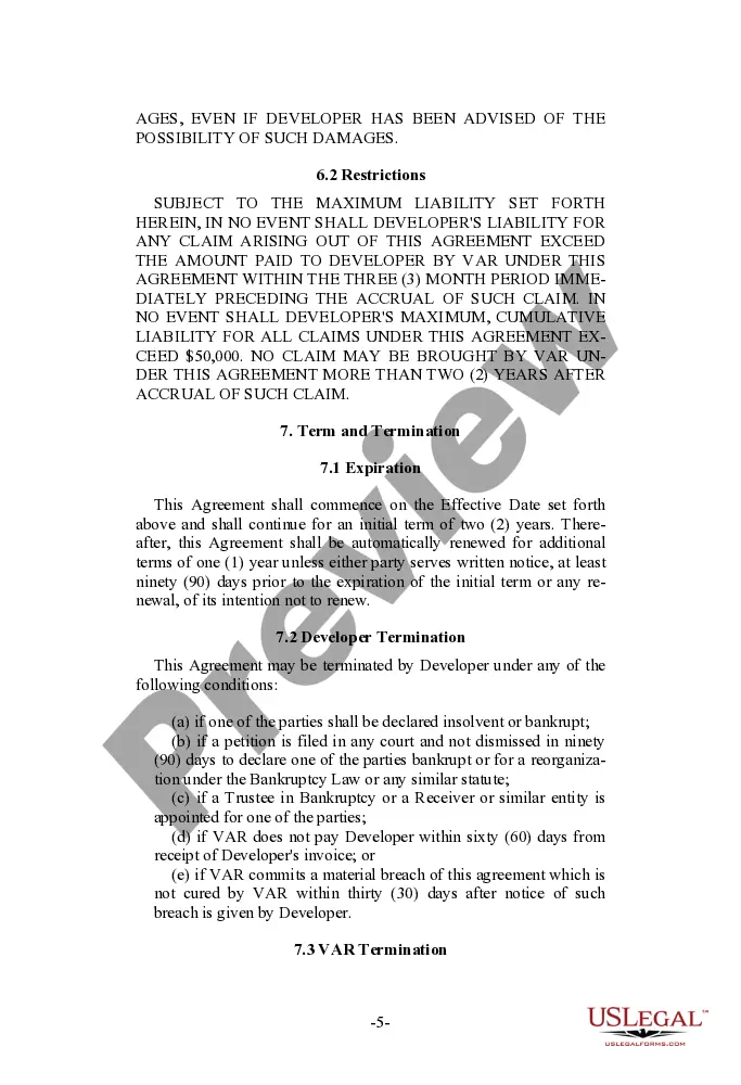 Preview International Value Added Reseller Agreement