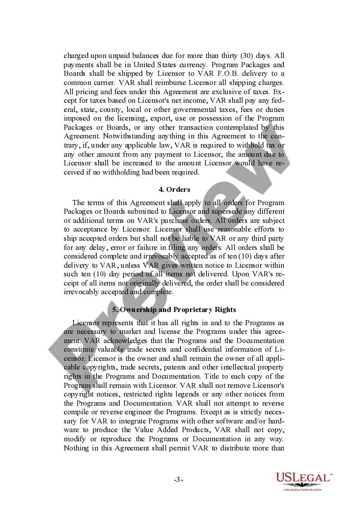 Preview Value Added Reseller Agreement