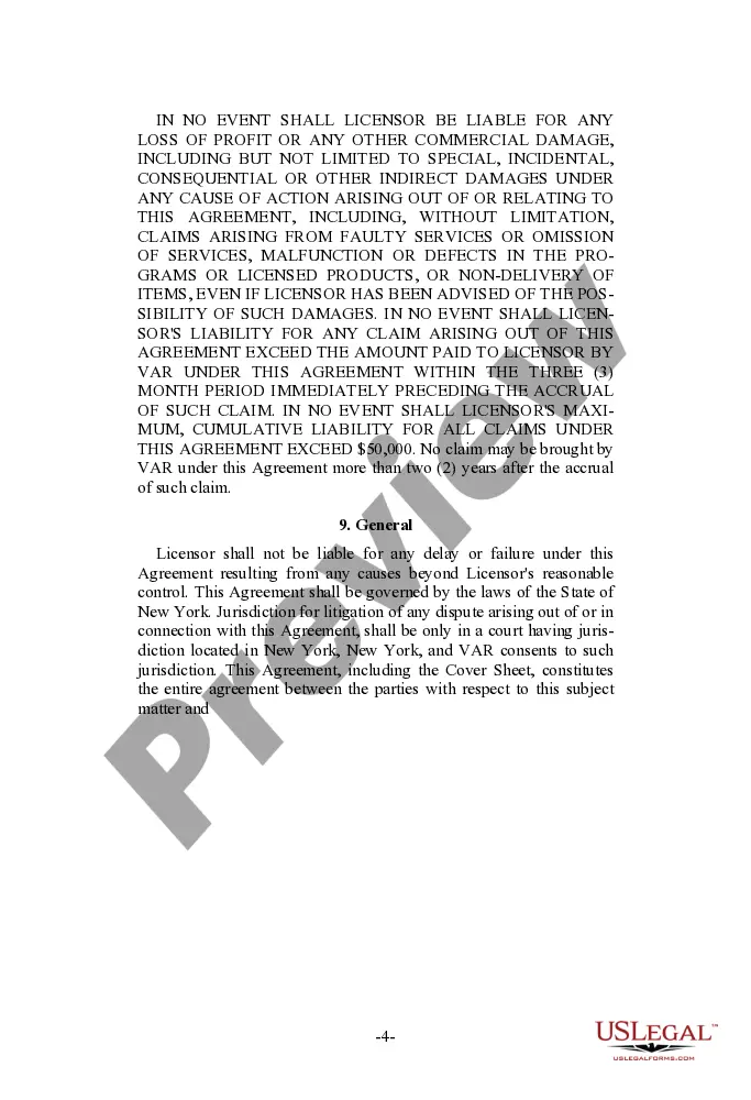 Preview Value Added Reseller Support Agreement