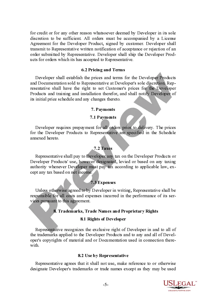 Get Sales Representative Agreement for software developer Preview Sales Representative Agreement for software developer