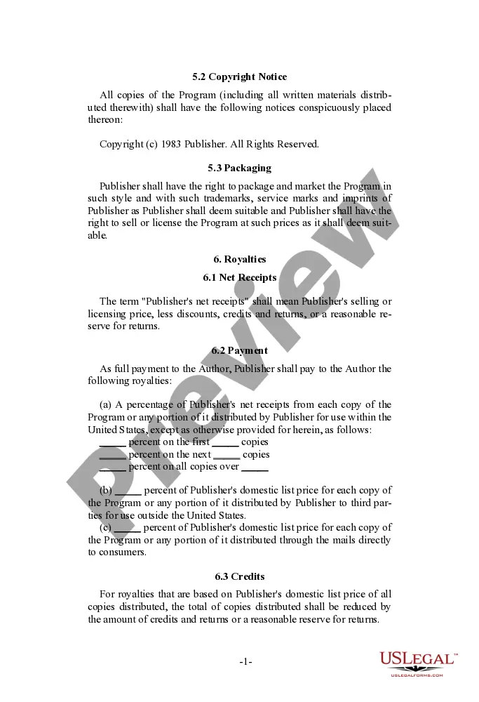 Get Publisher Oriented Software Royalty and License Agreement Preview Publisher Oriented Software Royalty and License Agreement