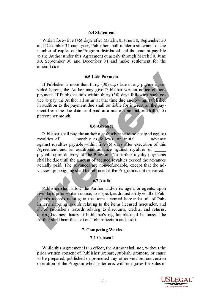 Get Publisher Oriented Software Royalty and License Agreement Preview Publisher Oriented Software Royalty and License Agreement