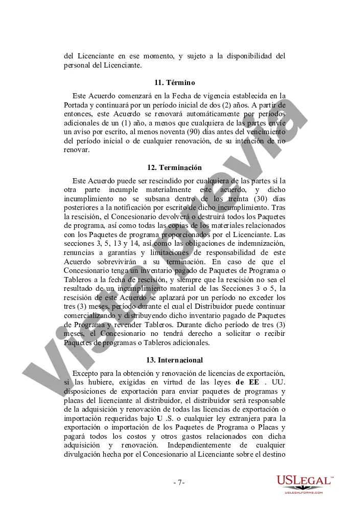 Preview Acuerdo de distribuidor de computadoras, servicios de Internet o software