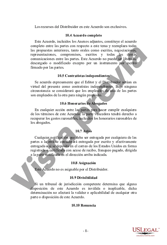 Preview Acuerdo de distribución de software