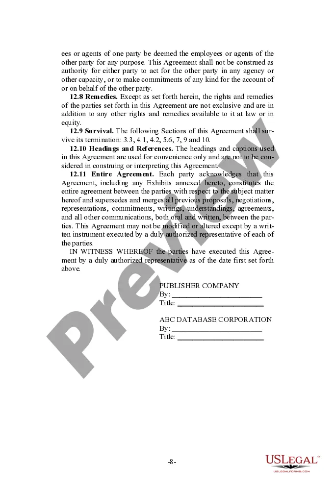 Get Database Distribution and Licensing Agreement Preview Database Distribution and Licensing Agreement
