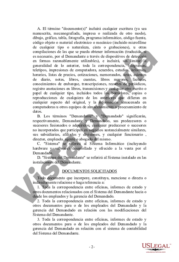 Preview Solicitud del demandante para la producción de documentos