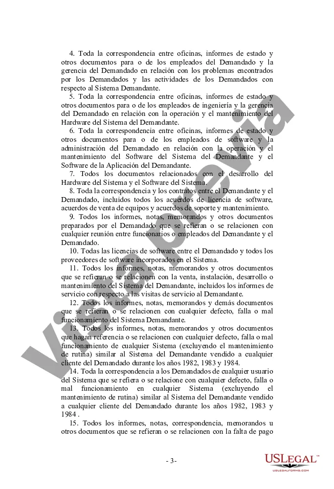 Preview Solicitud del demandante para la producción de documentos