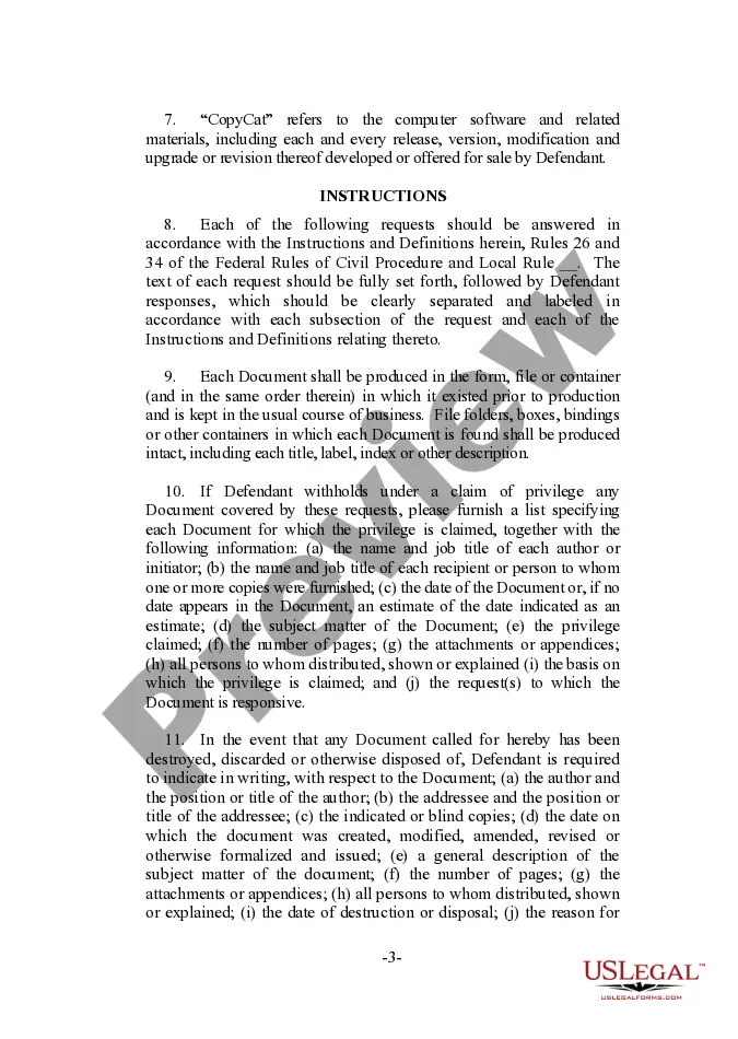 Get Request for Documents in Copyright Infringement Suit Preview Request for Documents in Copyright Infringement Suit