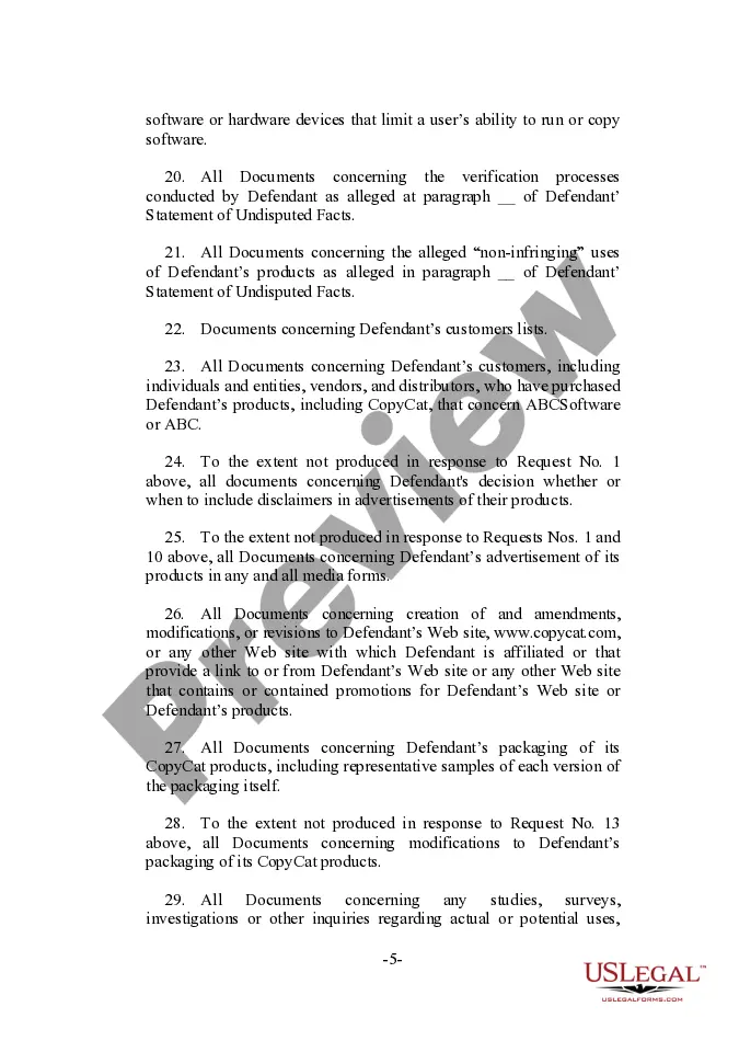 Get Request for Documents in Copyright Infringement Suit Preview Request for Documents in Copyright Infringement Suit